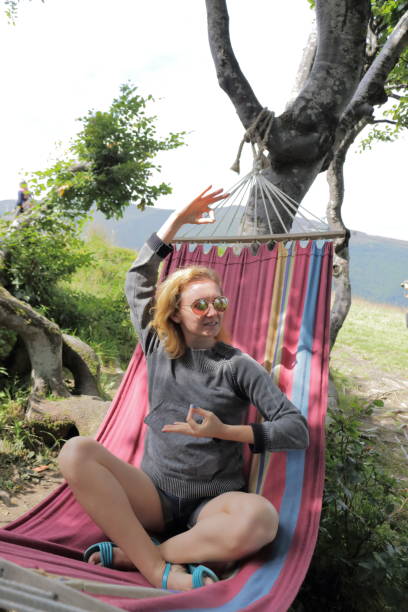 istock Woman in the hammock. 657685036