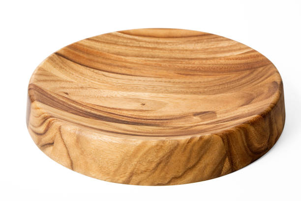 istock Wooden tray isolated on background 657685556