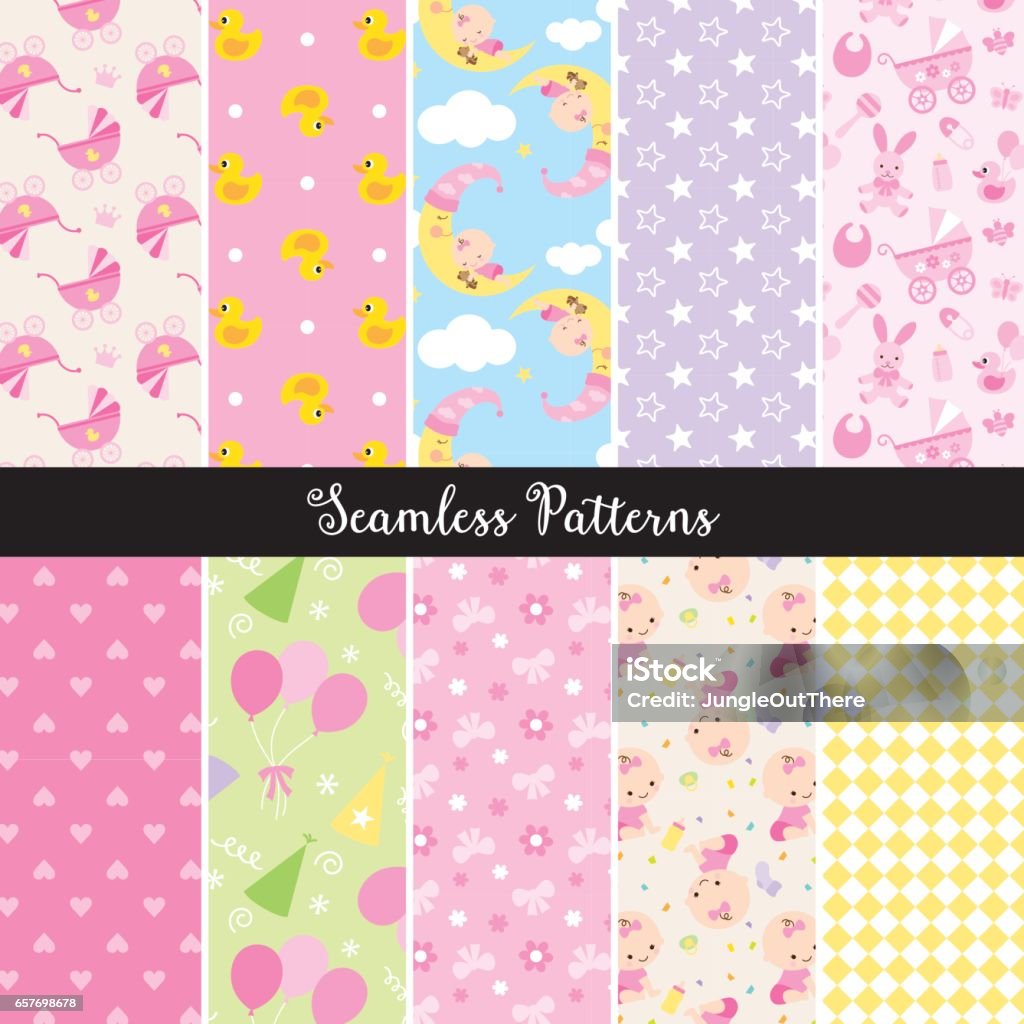 Babyish Pattern Baby Girl Seamless Pattern Stock Illustration - Download Image Now ...