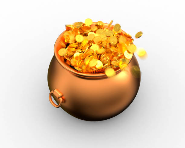 istock Pot filled with gold coins 657717356