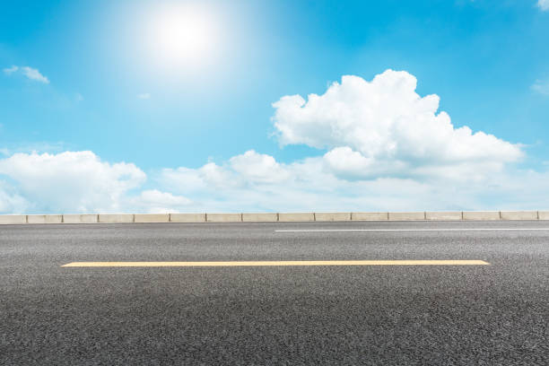 istock Asphalt road and blue sky 657724080