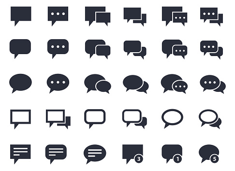 speech bubble set, communication, talk and dialog icons
