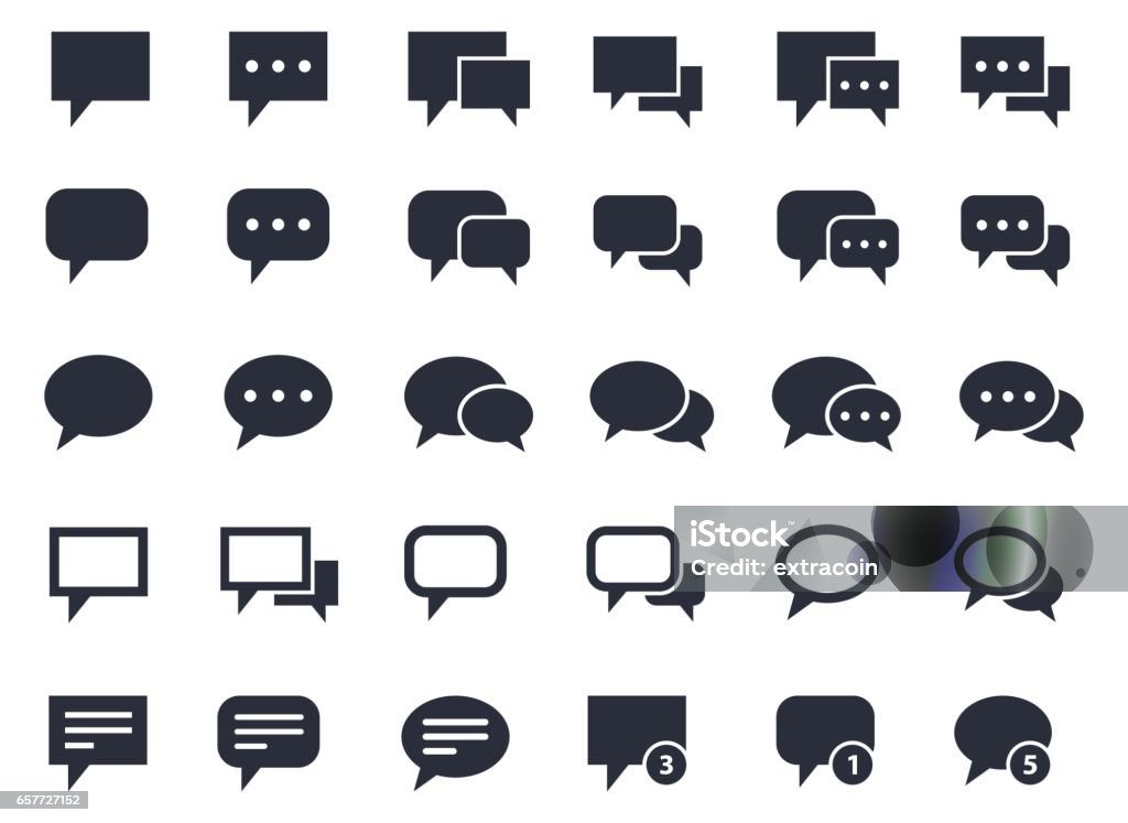 speech bubble icons speech bubble set, communication, talk and dialog icons Icon stock vector