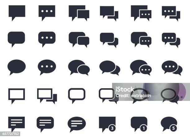 Speech Bubble Icons Stock Illustration - Download Image Now - Icon, Discussion, Talking