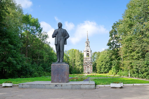 Ostashkov, Tver region, Russia - August 27, 2014: Monument to V. I. Lenin in the city Park