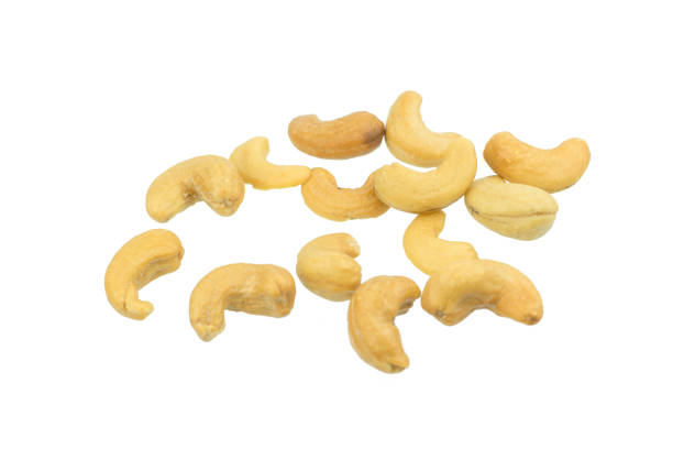istock Roasted salted cashews isolated on a white background 657731028