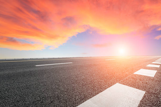 istock Asphalt road and sky at sunset 657737586