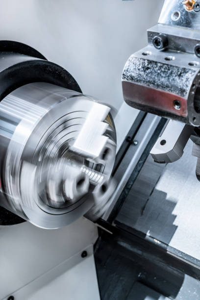 istock Rotating chuck of CNC lathe 657747040