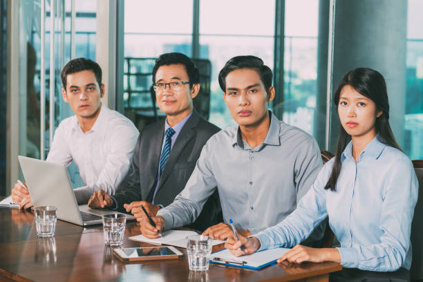 istock Serious Business People Having Meeting in Office 657754248
