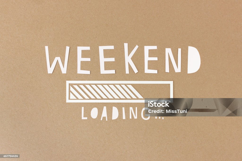 Happy weekend Happy weekend - handmade paper collage Weekend Activities Stock Photo