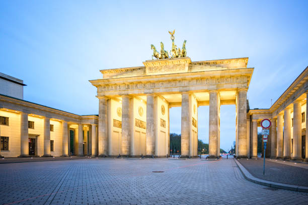 istock Brandenburg Gate at night in Berlin city, Germany 657757222