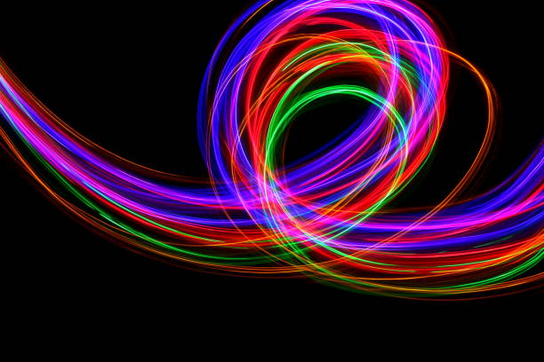 istock Multi-Coloured Light Painting Photography with fairy lights 657761642
