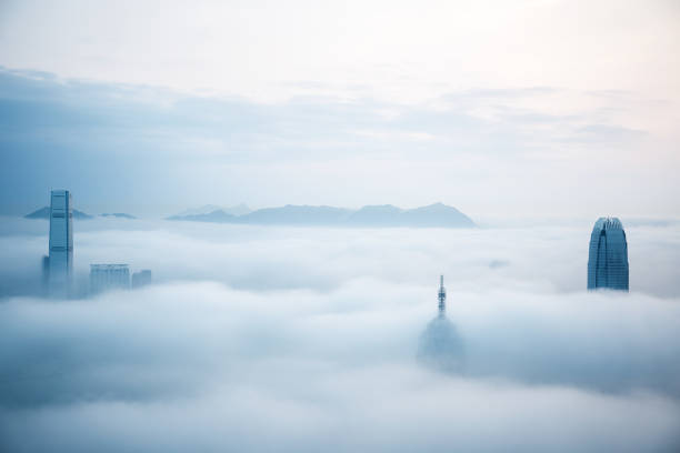 office building in cloud