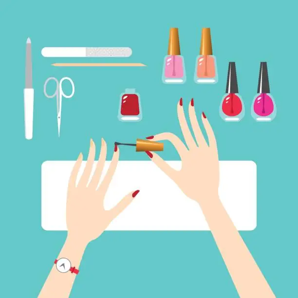 Vector illustration of Manicure by yourself
