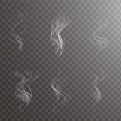 Background Less Steam Effect Transparent White Steam Over Cup On Dark Background Background Vector ...