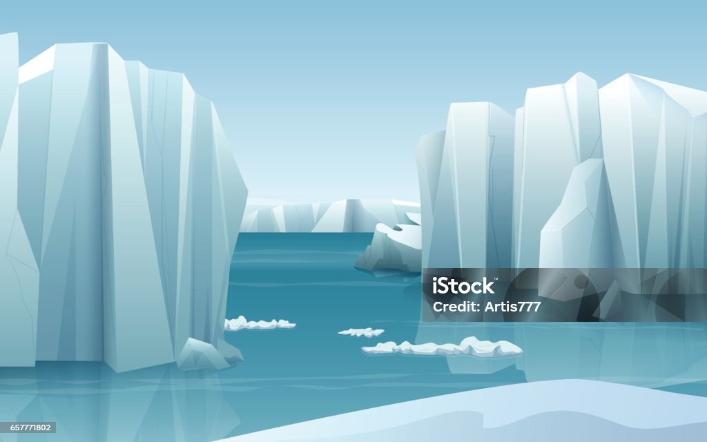 Ilustración de Dibujos Animados Naturaleza Realista Invierno Ártico Paisaje  Con Iceberg De Hielo Y Nieve Montania y más Vectores Libres de Derechos de  Ártico - iStock