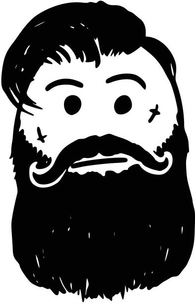 Vector Stickman Cartoon Of Hipster With Facial Tattoo Mustache And Beard Or Facial  Hair Stock Illustration - Download Image Now - iStock