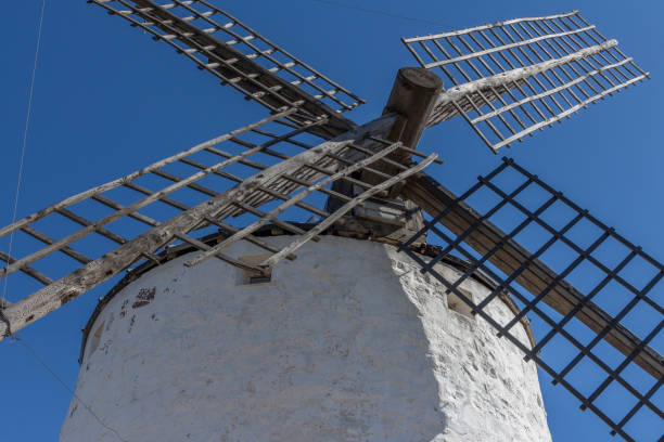 istock Restored spanish windmill blades close up 657779844