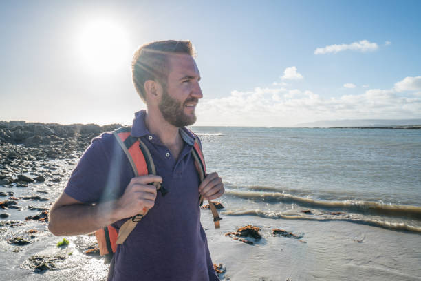 istock Young man on beach contemplating view, relaxation 657783704