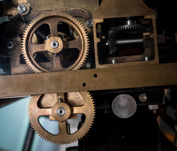 istock The mechanism of a old and vinage machine 657784432