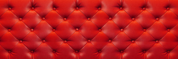 istock horizontal elegant red leather texture with buttons for background and design 657787902