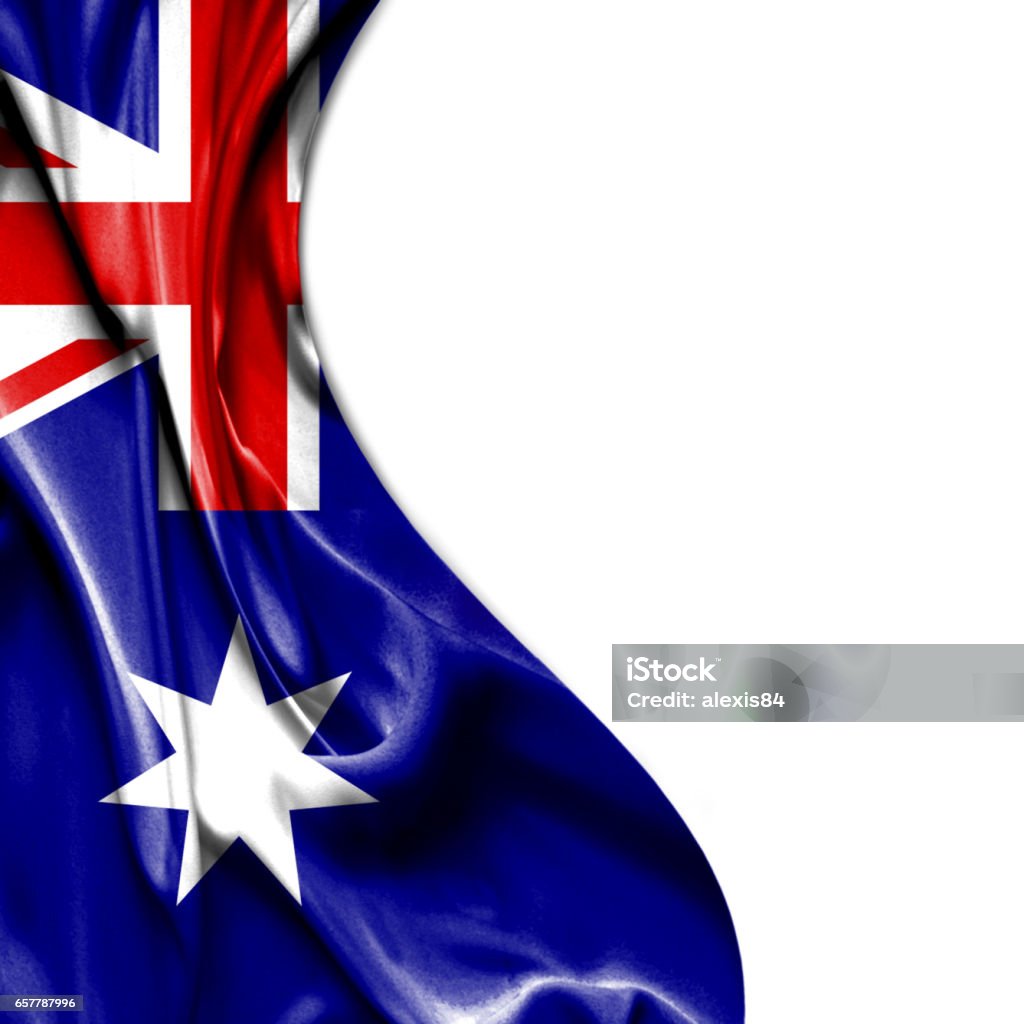 Australien, winken satin Fahne isoliert auf weißem Hintergrund - Lizenzfrei Abstrakt Stock-Foto