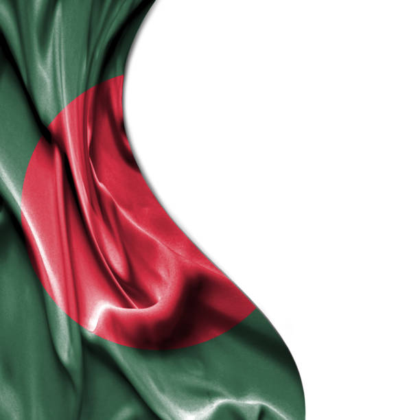 Bangladesh waving silky flag isolated on white background