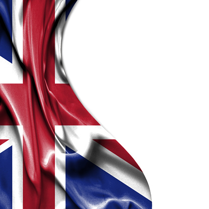 Great Britain waving silky flag isolated on white background