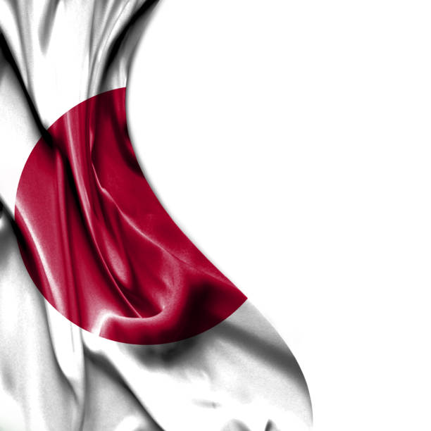 istock Japan waving satin flag isolated on white background 657788294