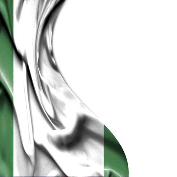 istock Nigeria waving satin flag isolated on white background 657791042