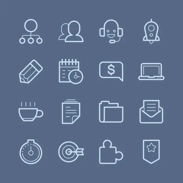 Vector illustration of business and office icons