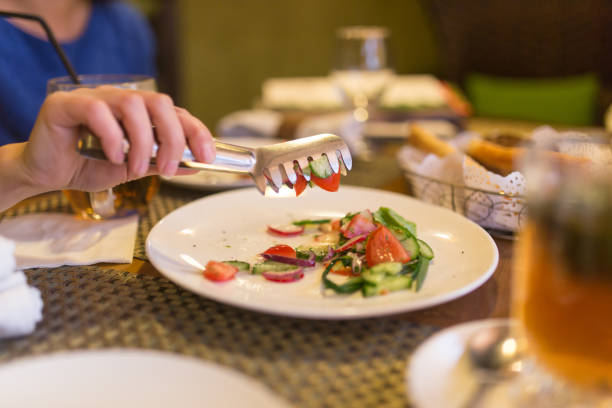 istock Dish with tomatoes and cucumbers in a restaurant 657798770