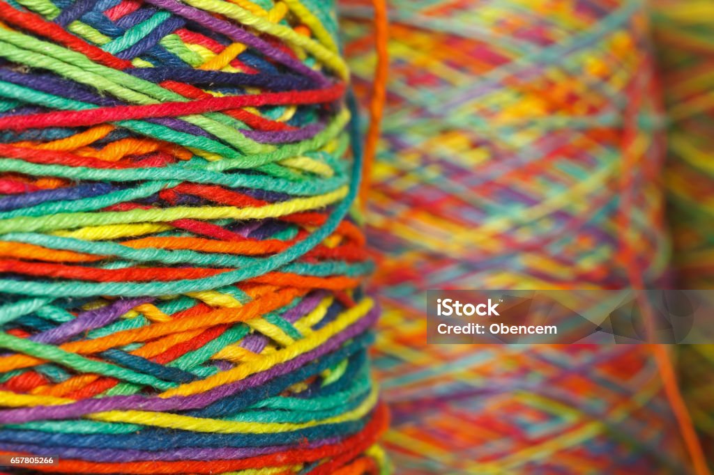 Multicolored Yarn Roll Stock Photo - Download Image Now - Thread - Sewing  Item, Abstract, Art And Craft - iStock