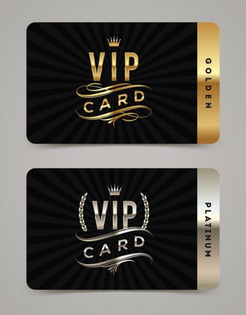 Golden And Platinum Vip Card Template Stock Illustration