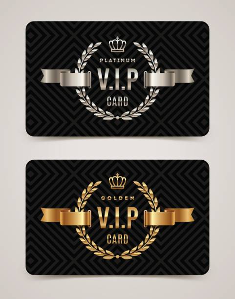 Golden And Platinum Vip Card Template Stock Illustration