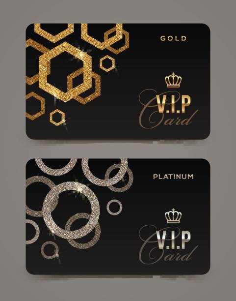 VIP golden and platinum card template. Vector illustration. vector art illustration