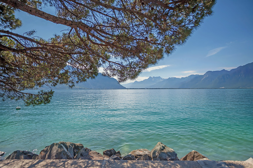 Lake Geneva from Montreux, Switzerland.