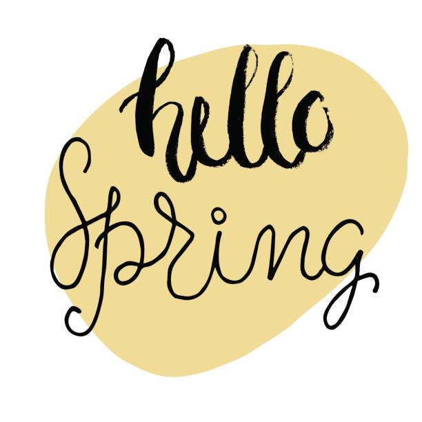 Easter greeting card - Hello Spring vector art illustration