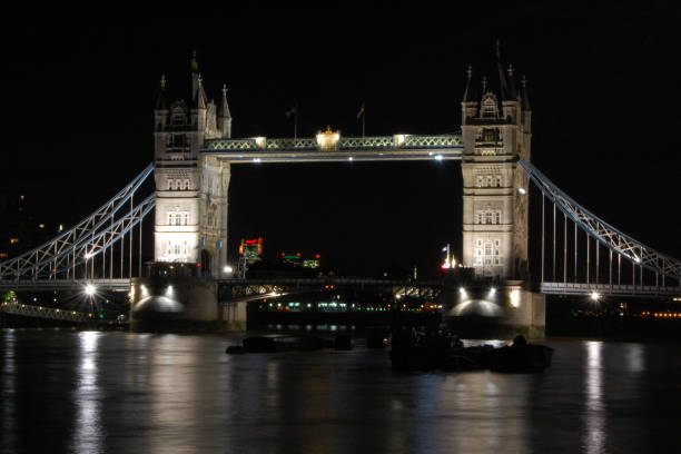 istock Illuminated Tower Bridge in London at night 657837908