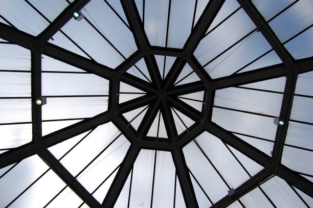 istock Round transparent glass roof 657837984