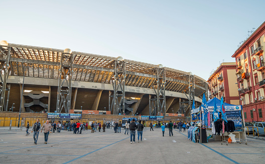 NAPLES, ITALY - NOVEMBER 8, 2015. In front of the  Stadio San Paolo at the match Napoli vs Udinese, Naples, Italy