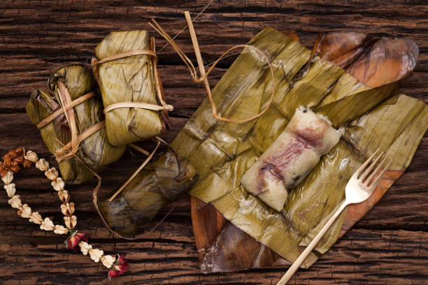 istock Khao Tom Mat Thai dessert Sticky Rice, Banana, Black Beans 657840854