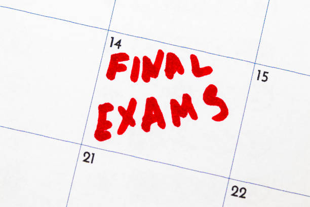 istock Calendar reminder, final exams,circled in red marker 657847146