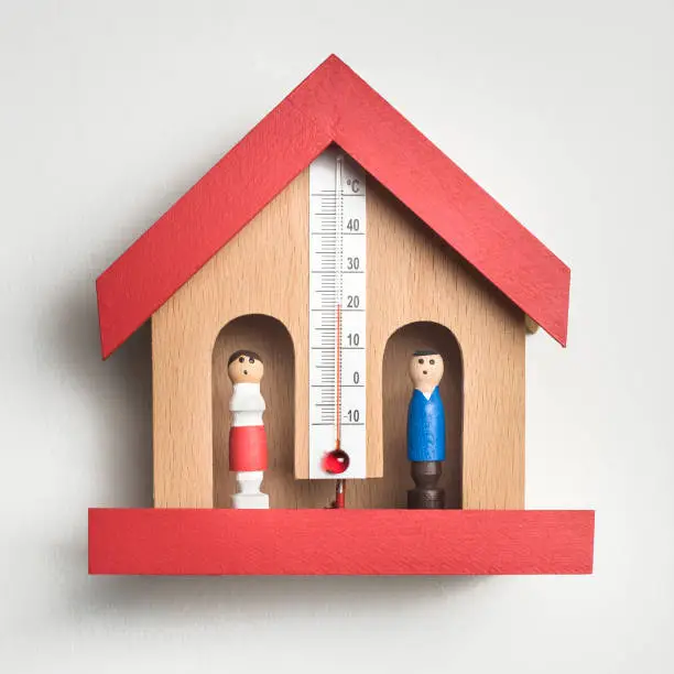 Wooden Weather House Barometer