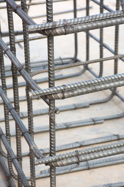 istock Wire tie with steel cage for column footing 657854706