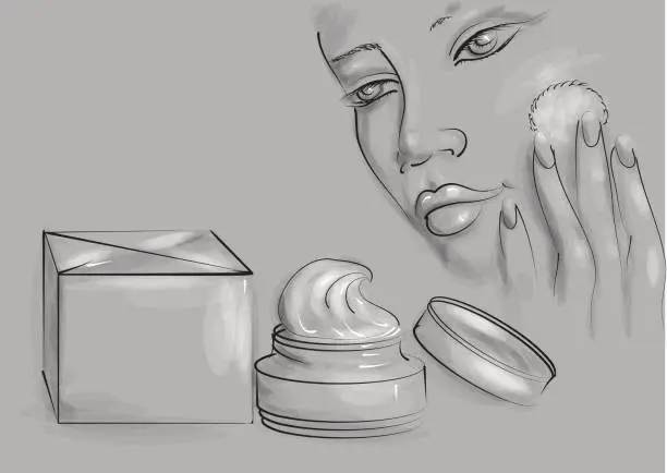 Vector illustration of face cream