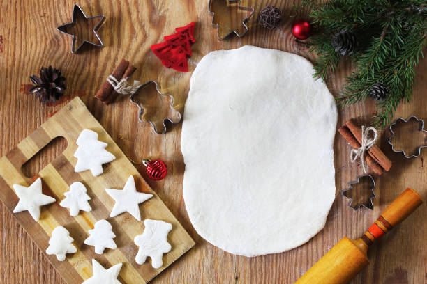New Year delicacy cooking butter biscuits of different shapes on