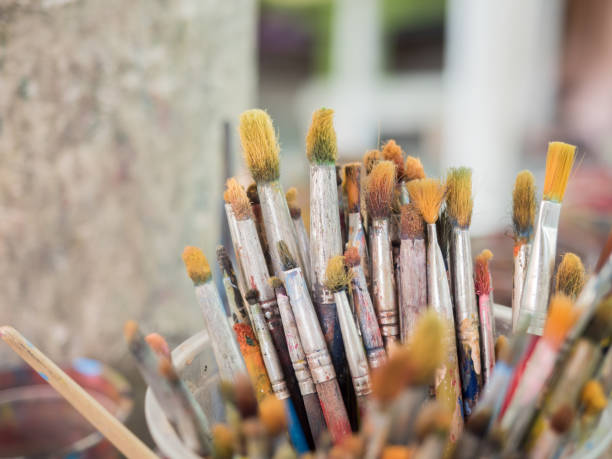 istock Closeup Dirty Paint Brushes 657857326