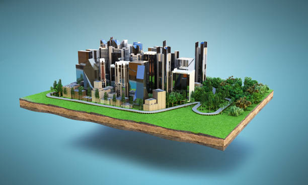 istock Image of a modern city surrounded by nature landscape 657858170