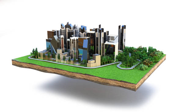 istock Image of a modern city surrounded by nature landscape 657858292